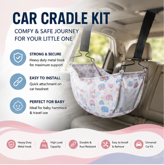 Baby Car Cradle Kit for Travel | Portable Hanging Hammock Bed for Baby easy to use