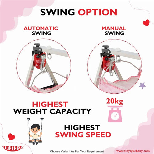 Automatic Baby Cradle Swing Kit for Traditional Jhula | Heavy-Duty Metal, Adjustable Speed, Shock-Proof – 20kg Load, Made in India Red (only Automation kit )(Cradle not Included)