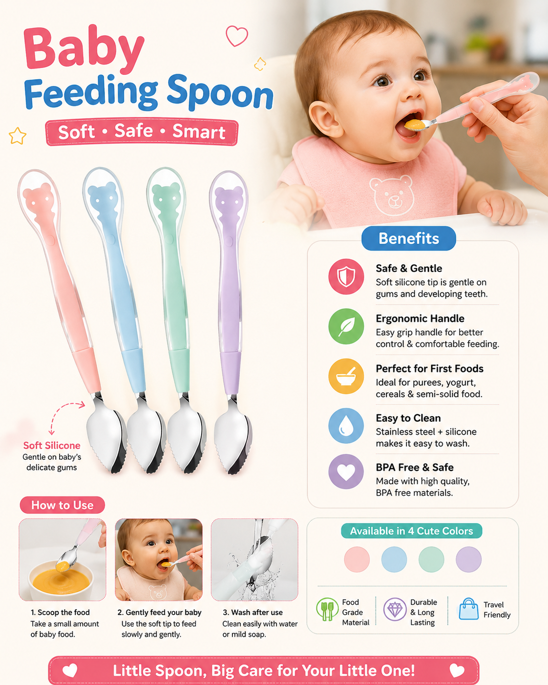 Baby Feeding 2 in 1 Spoon